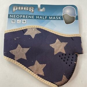 PUGS Neoprene Half Face Mask Reversible To Solid Black 1 Size Distressed America